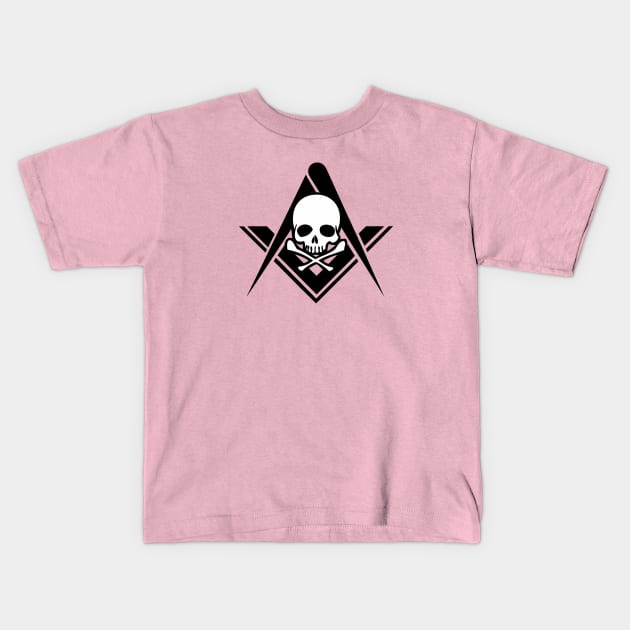 Freemason Square and Compasses Kids T-Shirt by Phantom Goods and Designs